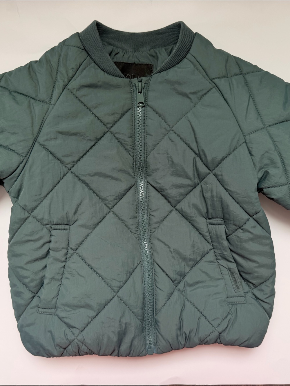 Zara Quilted Puffer Jacket in Green